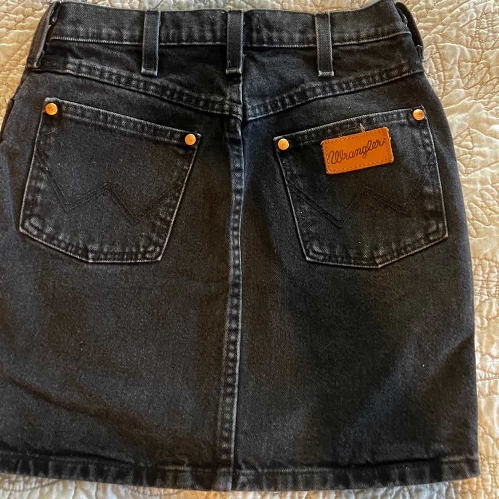 Black Wrangler Jean Mini Skirt —high waist—